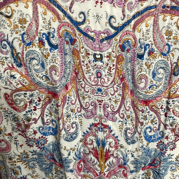 Doe & Rae Swing Dress Small White Pink Blue Sleeveless - Picture 2 of 5